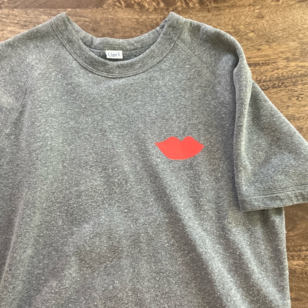 CLARE V short sleeve sweatshirt - M